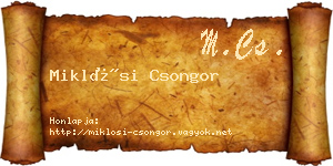 Miklósi Csongor névjegykártya